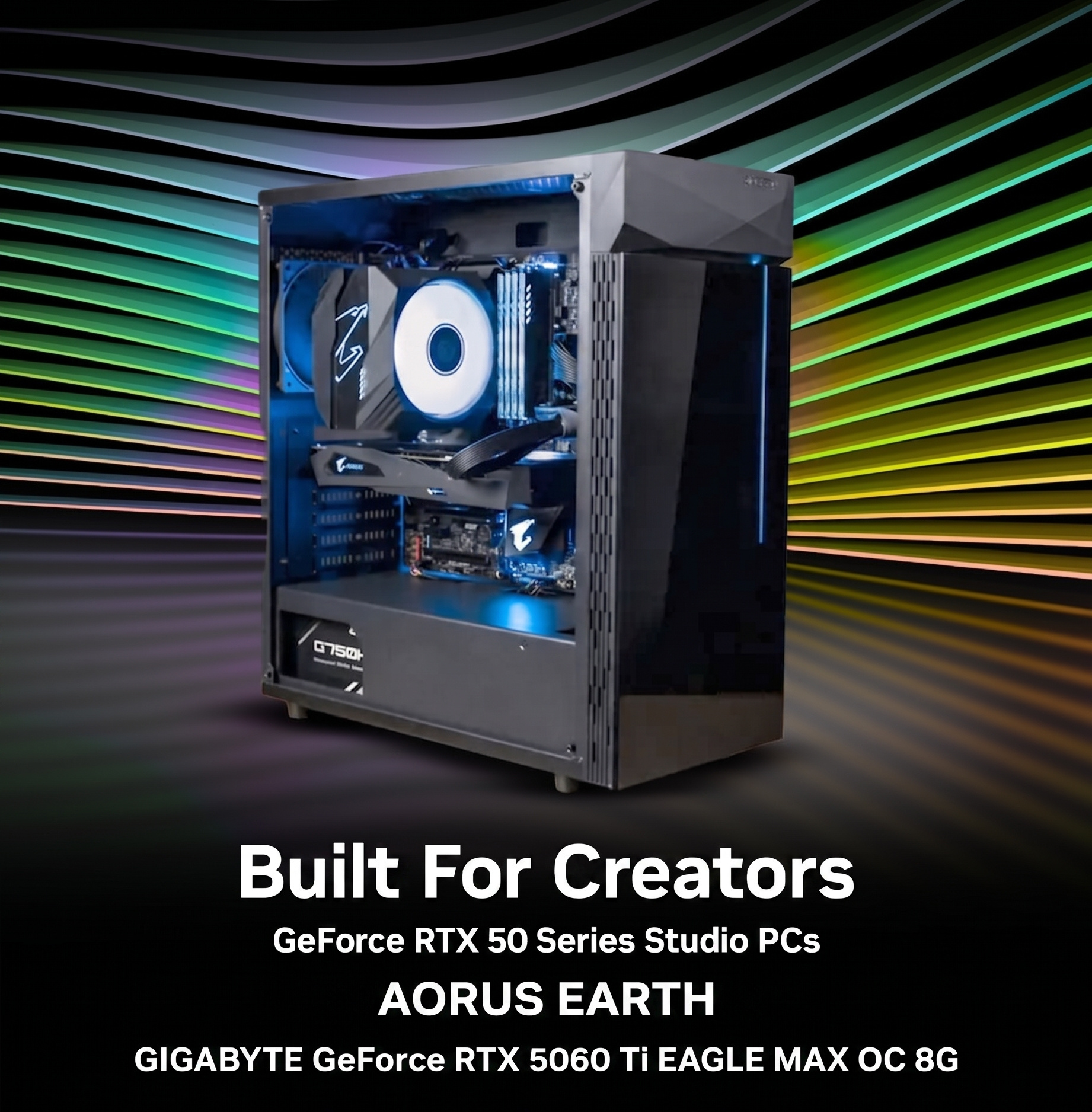 AORUS EARTH Prebuilt Gaming PC with Gigabyte GeForce RTX 5060 Ti EAGLE MAX OC 8GB GPU