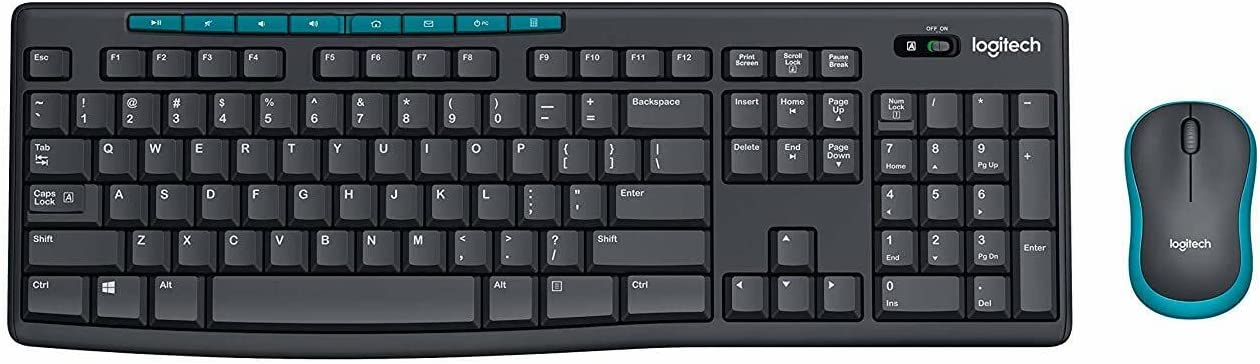Logitech MK275 USB Wireless Keyboard and Mouse Combo for Windows/ 2.4 GHz Wireless/ Compact Wireless Mouse/ 8 Multimedia &amp; Shortcut Keys/ 2-Year Battery Life/ for PC/Laptop - Black