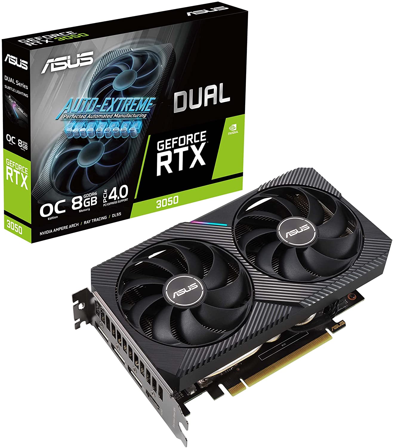 Asus Dual GeForce RTX 3050 OC Edition 8GB GDDR6 128-Bit Dual Fan Graphics Card (DUAL-RTX3050-O8G)