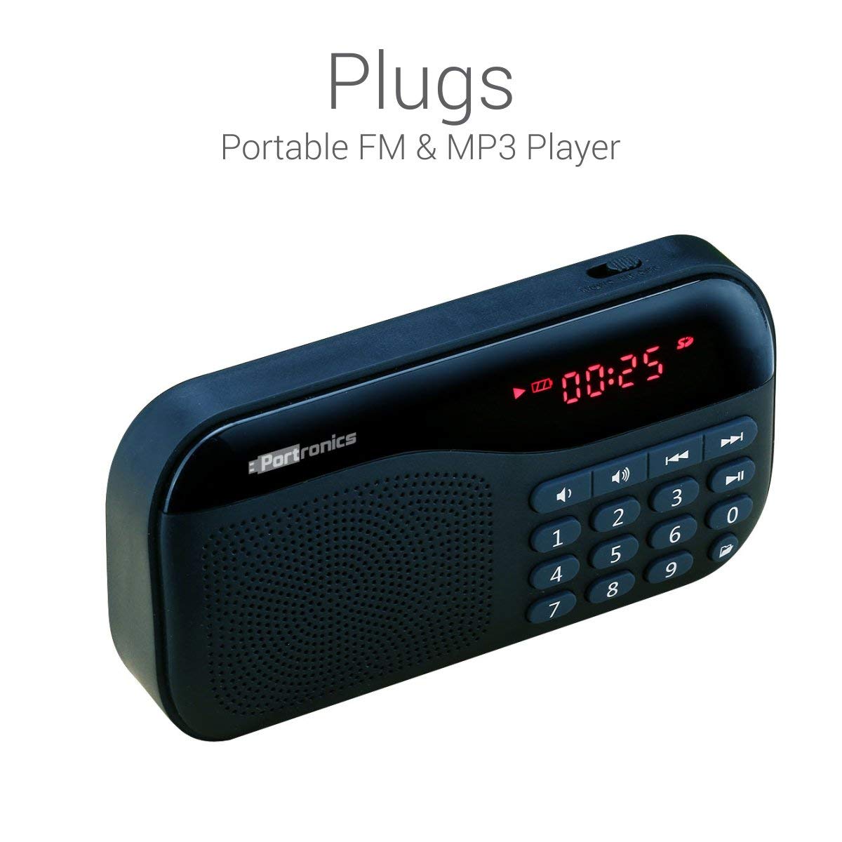 Portronics Plugs Portable Speaker POR-141 (Black) - AUX+FM+MICRO SD+LED DISPLAY
