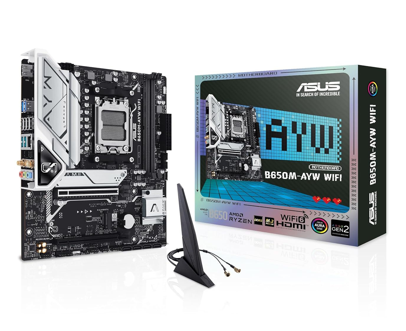 Asus B650M-AYW WIFI Motherboard for AMD Ryzen 7000/ 8000/ 9000 Series Processors - Socket AM5