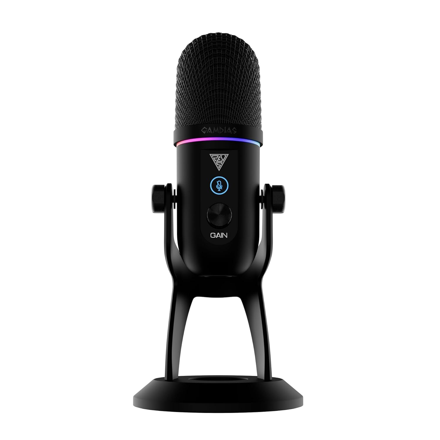 Gamdias Pheme M1 RGB Streaming Microphone/ ENC Support/ 12 Mode Multi-Colour RGB/ with Foldable  and Adjustable Stand/ Supercardioid Mesh Pattern/ AMP Tuning/ 3.5mm Jack Connection