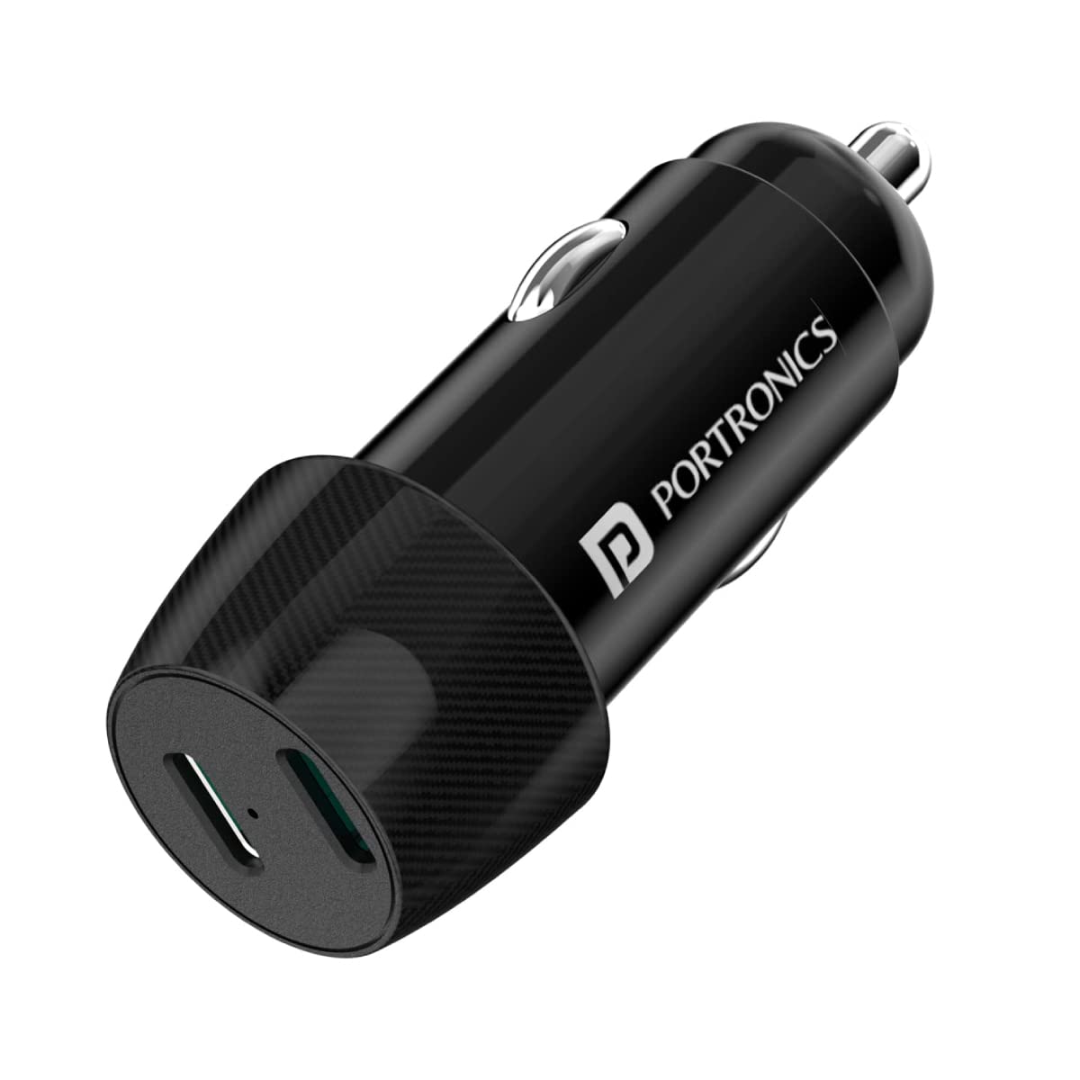 Portronics 40W Car Power 14 Fast Car Charger with Dual Type-C Output/ PD Power Delivery/ 40 Watts Total/ Adapter Compatible with Most Cars &amp; Cellular Phones (Black)