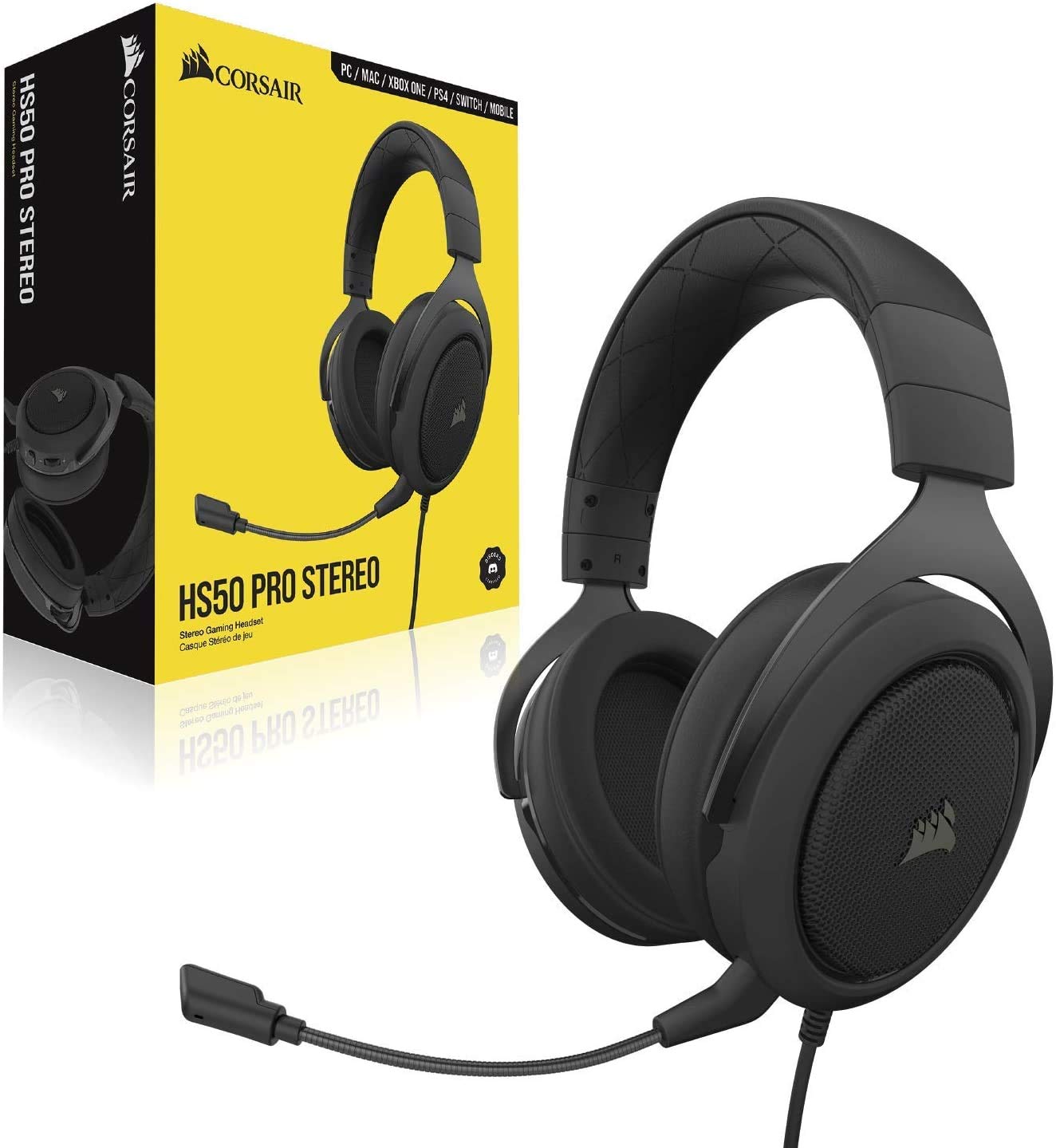 Corsair HS50 PRO Stereo Gaming Headset - Carbon