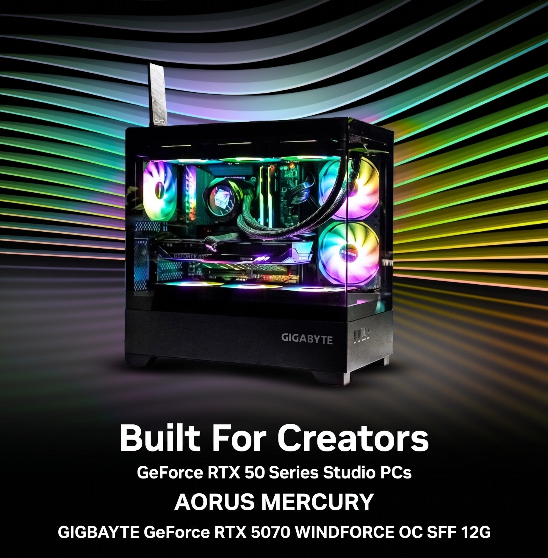 AORUS MERCURY Prebuilt Gaming PC with Gigabyte GeForce RTX 5070 WINDFORCE OC SFF 12GB GPU