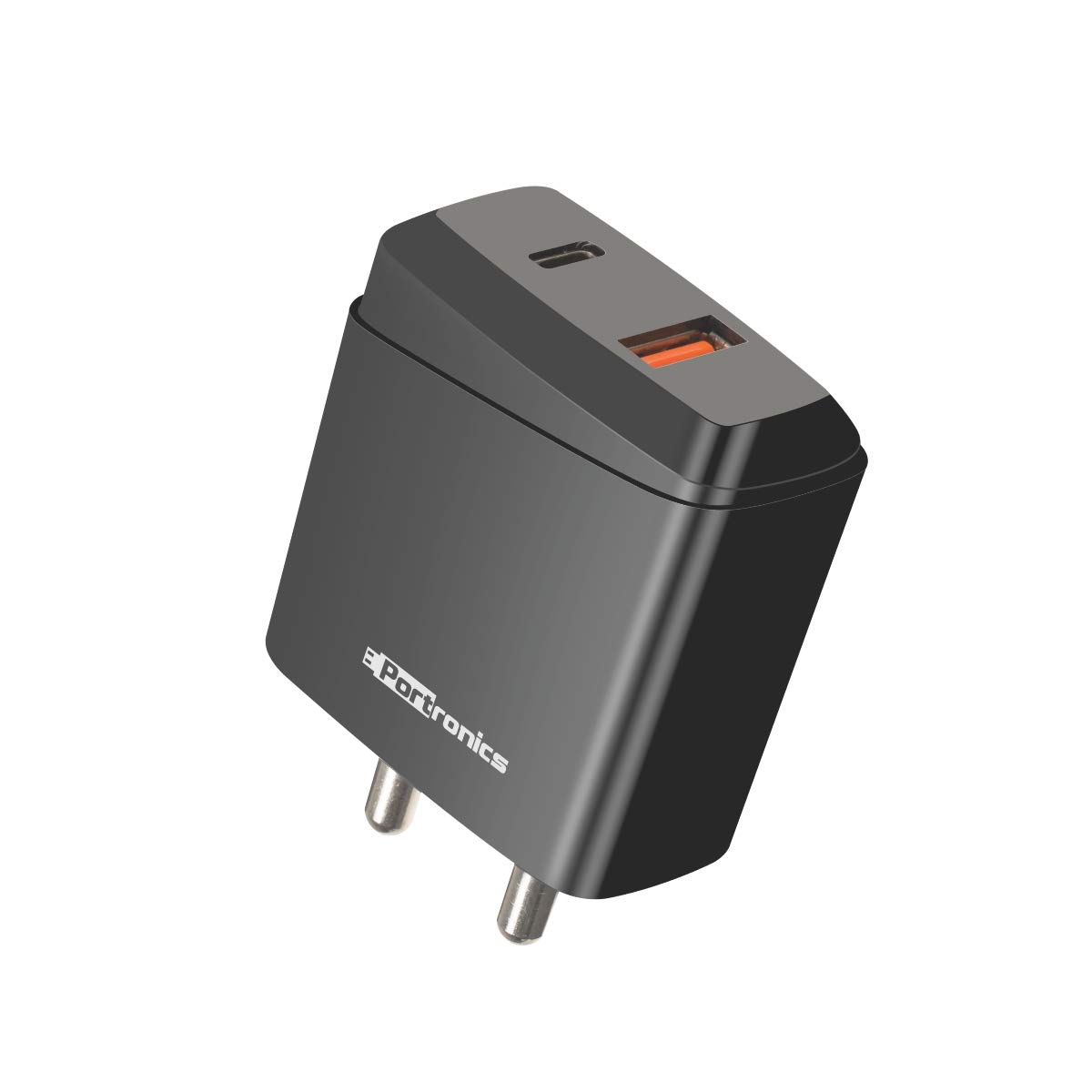 Portronics Adapto 22 18W Fast Charger with Quick Charge 3.0 + Type-C Output (POR-1022) for Apple &amp; Android Devices